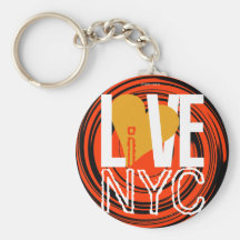 Liefde NYC Levend in Sinaasappel NYC Keychain Sleutelhanger