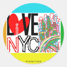 Liefde NYC & Levend in Sticker NYC