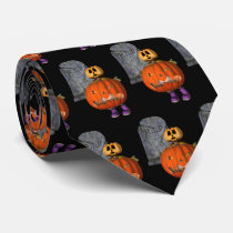 Lien drôle de cou de Halloween de pierre tombale d