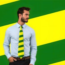 Lien rayé vert et jaune (rayures épaisses)