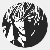 Light Yagami Noir et Blanc Autocollants