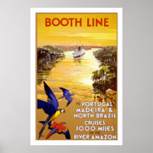 Ligne" affiche vintage "de cabine de voyage