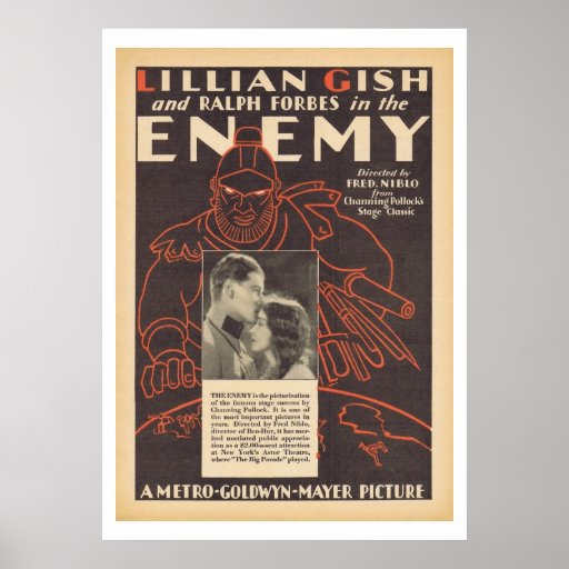 Lillian Gish de Vijandelijke filmadvertentie Print