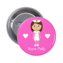 L'infirmière et les coeurs mignons de bande dessin badges