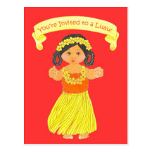 L'invitation de Luau carde la partie de danse poly Cartes Postales