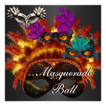 L'invitation masque la partie de boule de mascarad