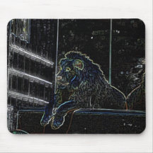 Lion au néon Mousepad Tapis De Souris