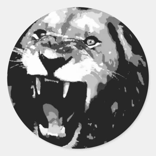 Lion noir et blanc adhésif