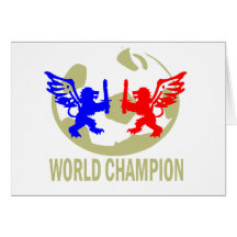 LIONS DE CHAMPION DU MONDE DU FOOTBALL CARTES DE VŒUX