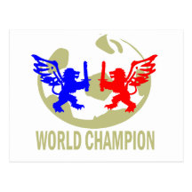 LIONS DE CHAMPION DU MONDE DU FOOTBALL CARTE POSTALE