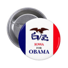 L'IOWA POUR le bouton d'OBAMA Badge