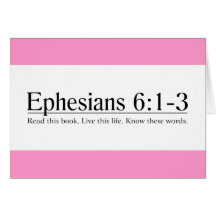 Lisez le 6:1 d'Ephesians de bible - 3 Cartes De Vœux