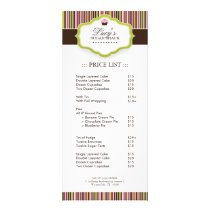 Listes des prix de boulangerie modèle de double carte