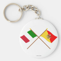L'Italie et les drapeaux croisés par Sicilia Porte-clef