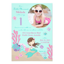 Little Mermaid Birthday Invitation LTBRU 1SM