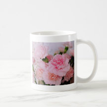 l'oeillet rose fleurit la photographie vintage de  tasses à café