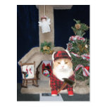 Logement drôle personnalisable de chat de Noël Cartes Postales