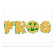 Logo de grenouille de bande dessinée carte postale