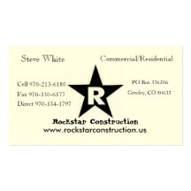 Logo de ROCKSTAR, Rockstar Constructi… - Customisé Carte De Visite