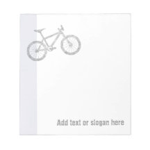 Logo et slogan de cycliste de montagne blocs-notes mémo