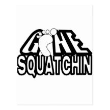 Logo noir et blanc allé de Squatchin Carte Postale