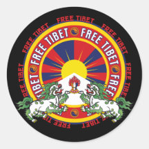 Logo rond libre du Thibet Adhésif Rond