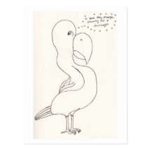 L'oiseau avec la tête de Homer Simpson Carte Postale