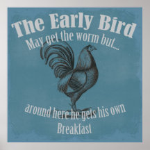 L'oiseau tôt poster