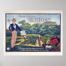 L'Oncle Sam indique - faites du jardinage pour réd Affiche