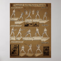 Longue sépia d'affiche de garde d'épée