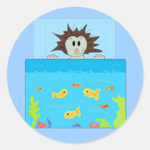Lookin in de Tank van Vissen Ronde Stickers