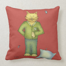 L'oreiller des pyjamas du chat - rouge