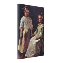 Louis-Sebastien Le Nain De Tillemont - deux filles Impression Sur Toile
