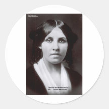 Louisa peut Alcott 2 cartes et cadeaux de citation Autocollant