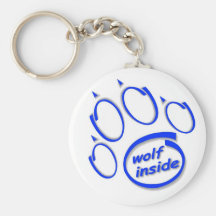 Loup à l'intérieur porte-clef