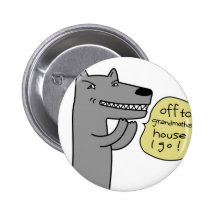 Loup (blanc) badge