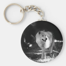 loup blanc porte-clefs