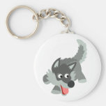 Loup curieux mignon Keychain de bande dessinée porte-clés