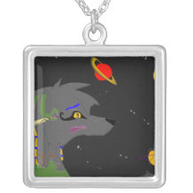 loup de l'espace neckless collier