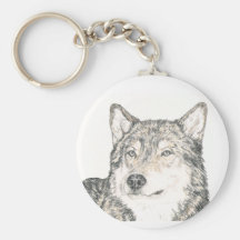 Loup de mâle alpha de porte - clé porte-clé