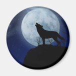 Loup de pleine lune aimant