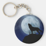 Loup de pleine lune porte-clefs
