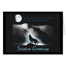Loup de solstice carte de vœux