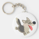 Loup espiègle mignon Keychain de bande dessinée porte-clés