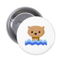 Loutre de natation pin's avec agrafe