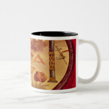 L'ovale a peint la boîte, avec des symboles de fra tasse à café