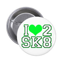 Love2SK8-Black et chaux Badges Avec Agrafe