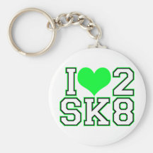 Love2SK8-Black et chaux Porte-clef