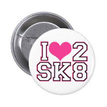 Love2SK8 - Noir et rose Badges Avec Agrafe