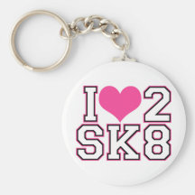 Love2SK8 - Noir et rose Porte-clef